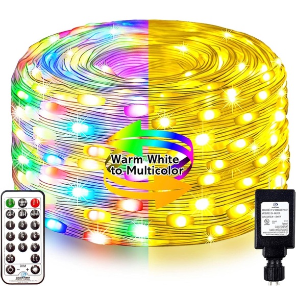 Maojia 200LEDs Fairy String Lights Outdoor, IP67 Waterproof 82FT Plugin Rope - Picture 1 of 7